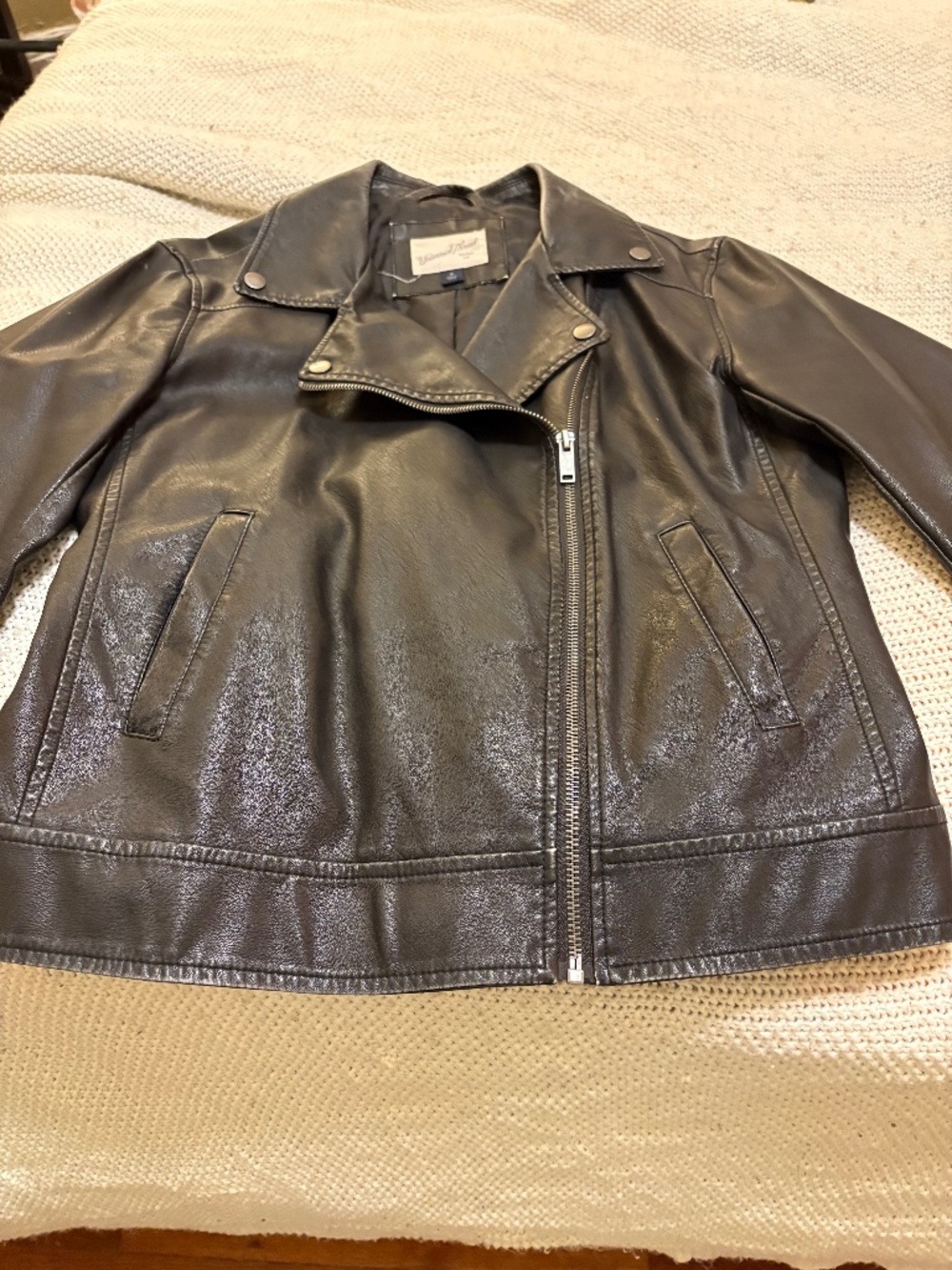 Faux leather moto jacket